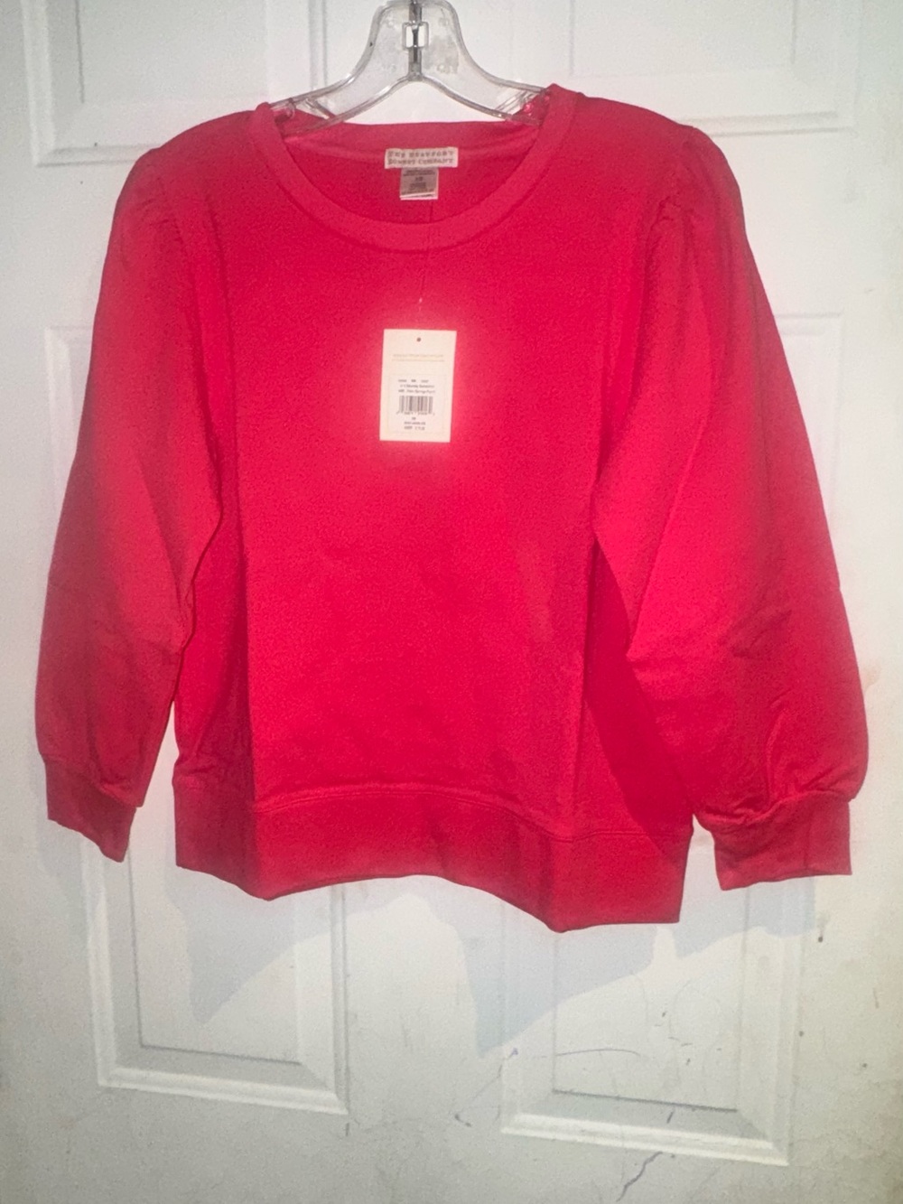 The Beaufort Bonnet Company Pink Puff Sleeve Crewneck Sweatshirt